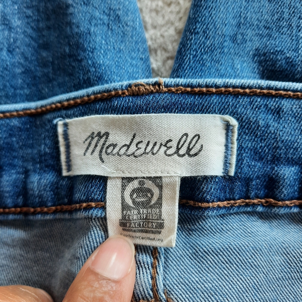 Madewell Blue Jeans Sz 28  10” High Rise Skinny  Button Fly 94% Cotton Stretch - Picture 2 of 13